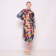 Night Garden Long Sleeved Shirt Dress