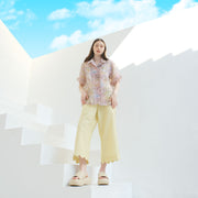 Parisienne Scallop Organza Shirt (Peach)