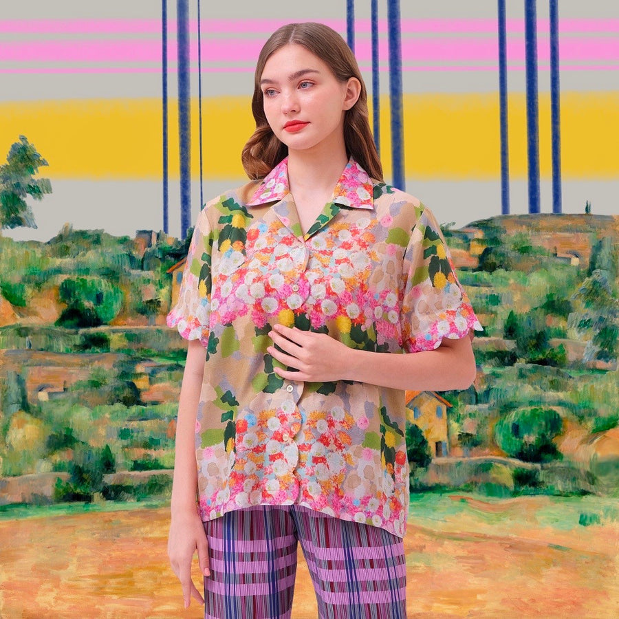 Chrysanthemum Garden Scallop Everyday Shirt