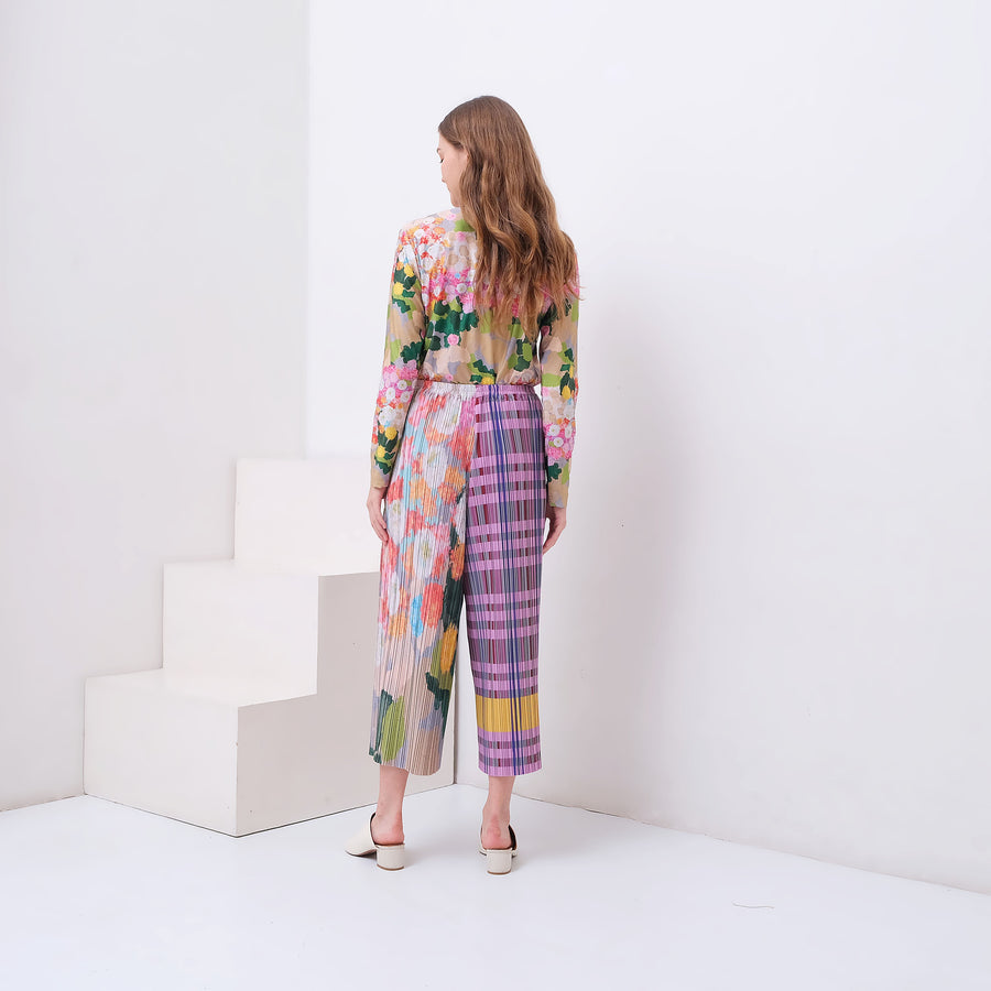 Spliced Cullotes Pleated Pants - KALA x BOO STUDIO