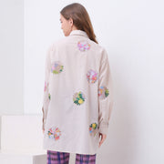 Chrysanthemum Garden Patchwork Long Sleeve Shirt