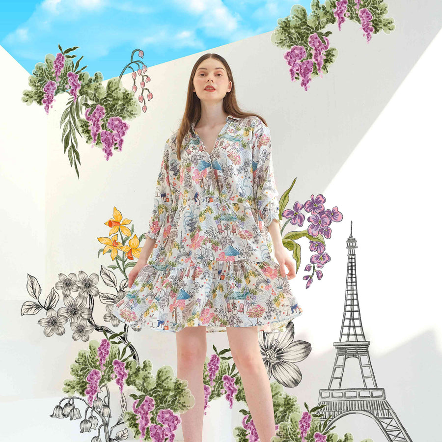 Parisienne Short Dress (White)