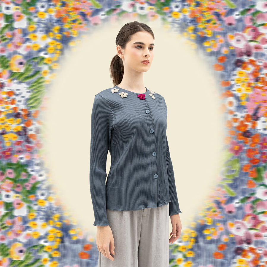 Bloom and Beads Grey Cardigan