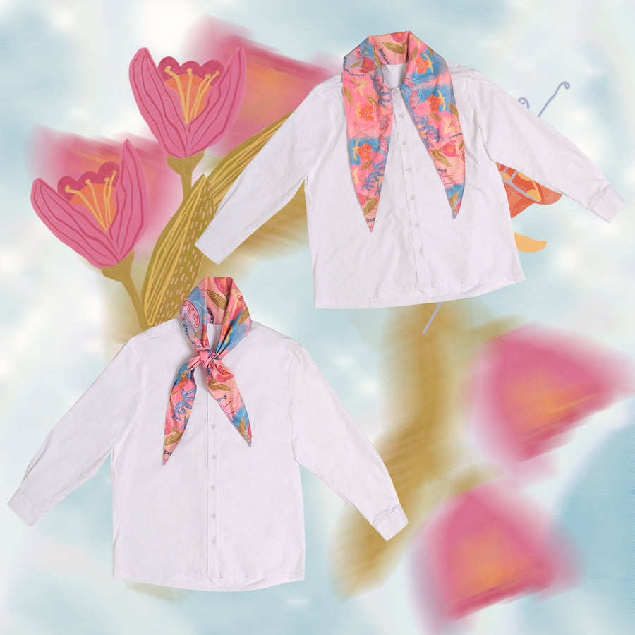 Classic White Shirt with Bloom Twist