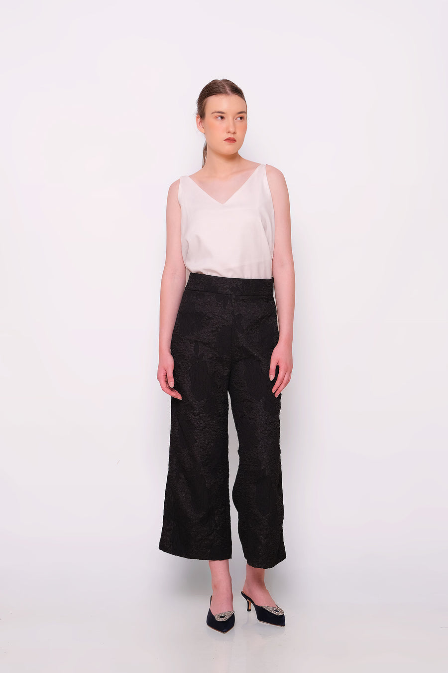 Black Jacquard Pants