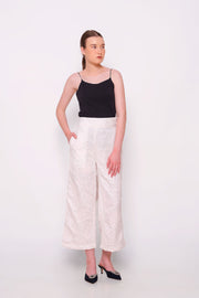 White Jacquard Pants