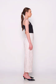 White Jacquard Pants