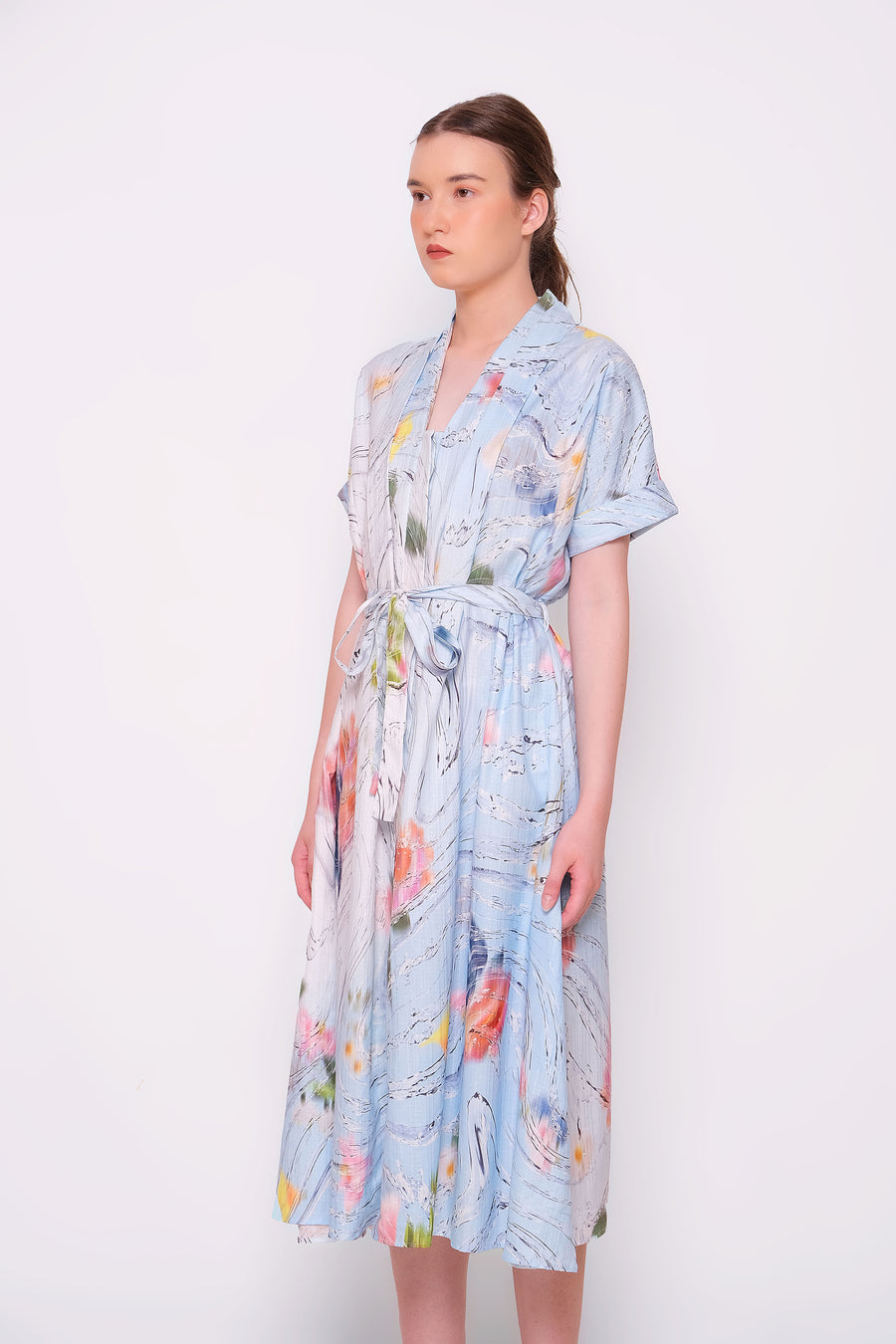 Blue Sentimental Pleated Dress