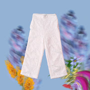 White Jacquard Pants