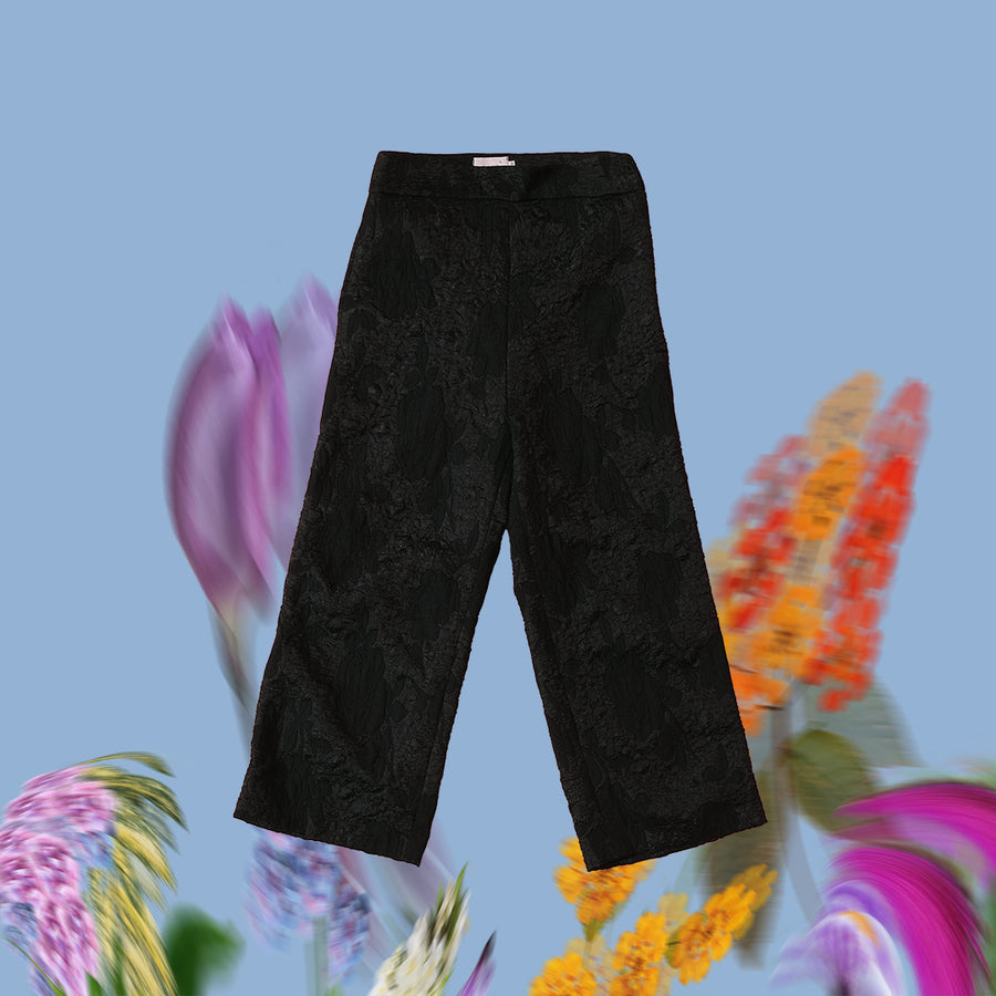 Black Jacquard Pants