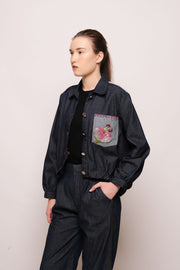 Floral Symphony Denim Jacket