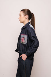 Floral Symphony Denim Jacket