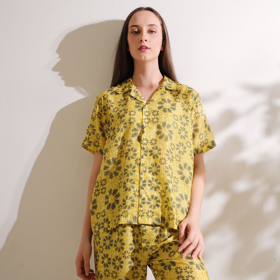Yellow Crochet Everyday Shirt - KALA x MULYANA - PREORDER