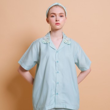 Mint Embellished Everyday Shirt - KALA x PVRA