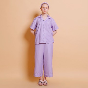 Lilac Embellished Everyday Shirt - KALA x PVRA