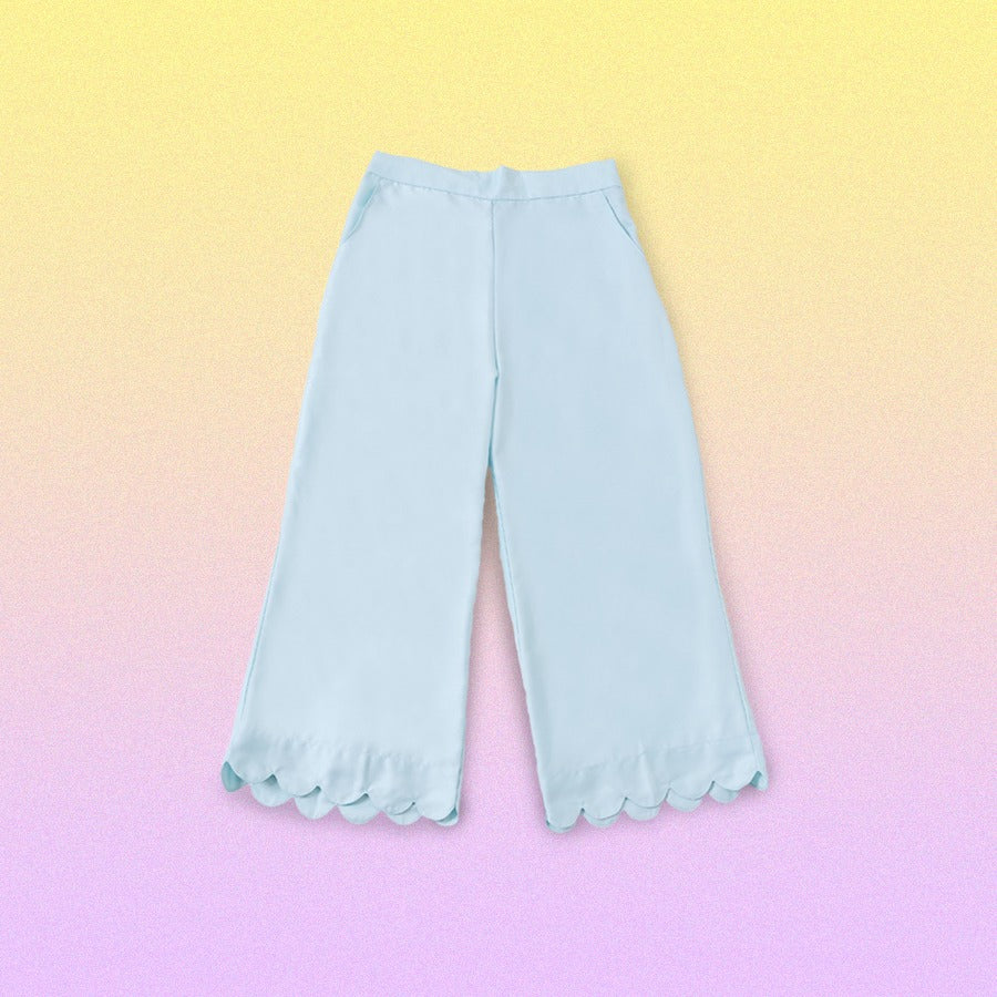 Mint Scallop Basic Trousers